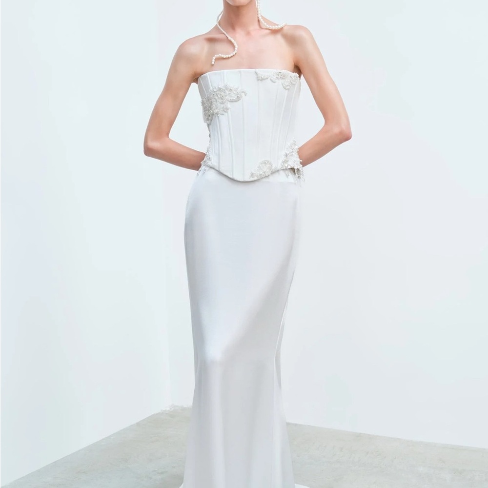 Ila Liya - Satin Maxi Skirt with Train
